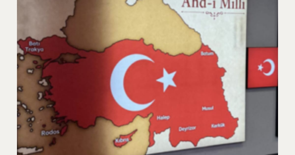 Κύπρος, Ρόδος, Κάρπαθος Σαμοθράκη τουρκικά εδάφη σε χάρτη στο μετρό Κωνσταντινούπολης